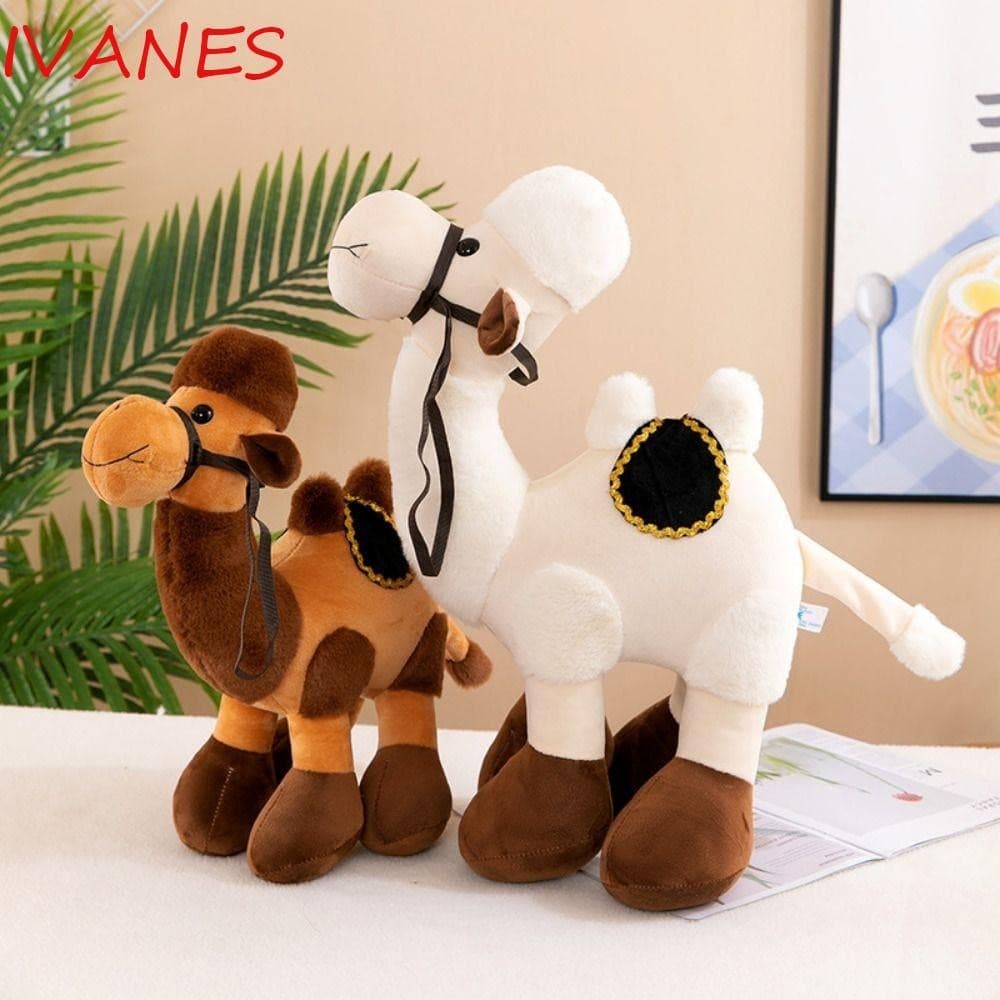 Ivanes ตุ๊กตาอูฐจําลอง ผ้าฝ้าย แบบนิ่ม รูปการ์ตูนสัตว์ทะเลทราย ของเล่นสําหรับเด็กผู้ชาย และผู้หญิง - รูปที่ 1