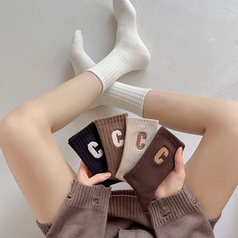 พร้อมส่ง⚡ ถุงเท้าข้อสั้น สไตล์ญี่ปุ่น  สีพื้น มี 5 สี - รูปที่ 1