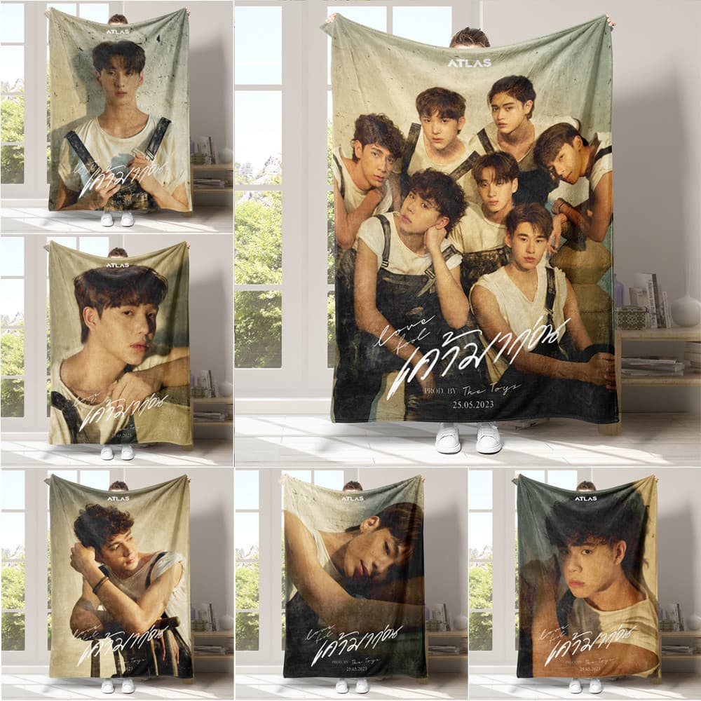 Tpop ATLAS ผ้าห่ม ผ้าสักหลาด พิมพ์ลายด้านเดียว ขนแกะนุ่ม ผ้าห่มความร้อน สําหรับบ้าน เตียง โซฟา ของขวัญวันหยุดส่วนบุคคล - รูปที่ 1