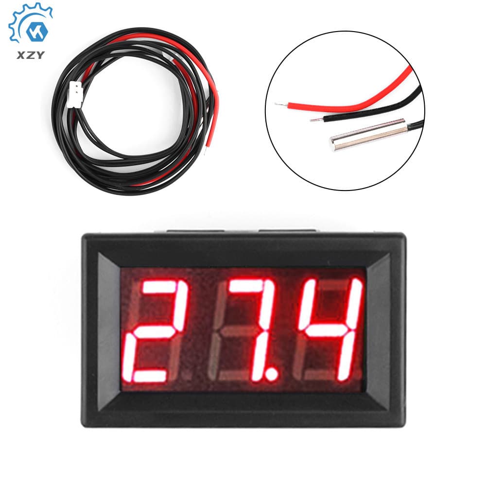 Dc 12V -50~300℃ เครื่องวัดอุณหภูมิดิจิทัล LED 0.56 นิ้ว พร้อมโพรบโลหะ NTC กันน้ํา - รูปที่ 1