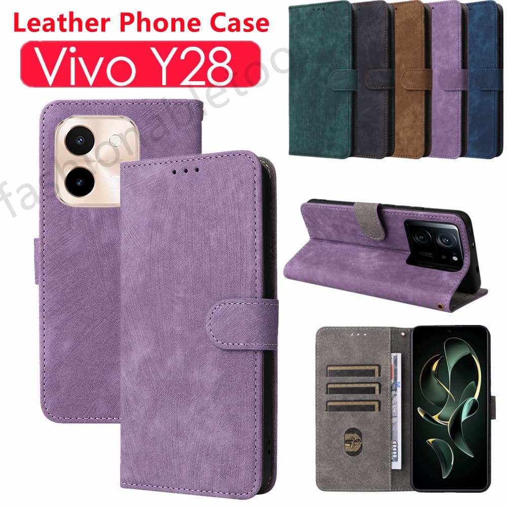 Flip หนังสําหรับ Vivo Y28s Y18s Y38 Y58 Y03s Y03t Y100 Y 28 Y 18 Y 38 Y 03 Y 100 VivoY28 VivoY18 VivoY38 VivoY03 VivoY100 แม่เหล็กยึดปลอกกันกระแทกฝาหลัง - รูปที่ 1