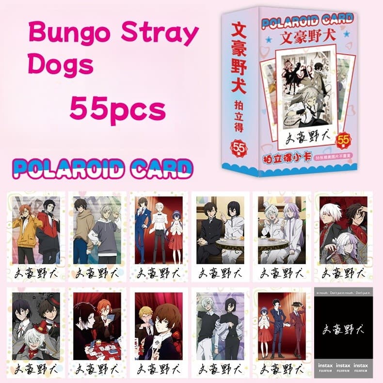 55pcs Demon Slayer Bungo Stray Dogs การ์ด Lomo สีฟ้าล็อค Lop-Eared Guard Manhwa มังงะ Photocards ปลอม Slackers Jinx Satoru Gojo Kuroba Kaito โปสการ์ด - รูปที่ 1