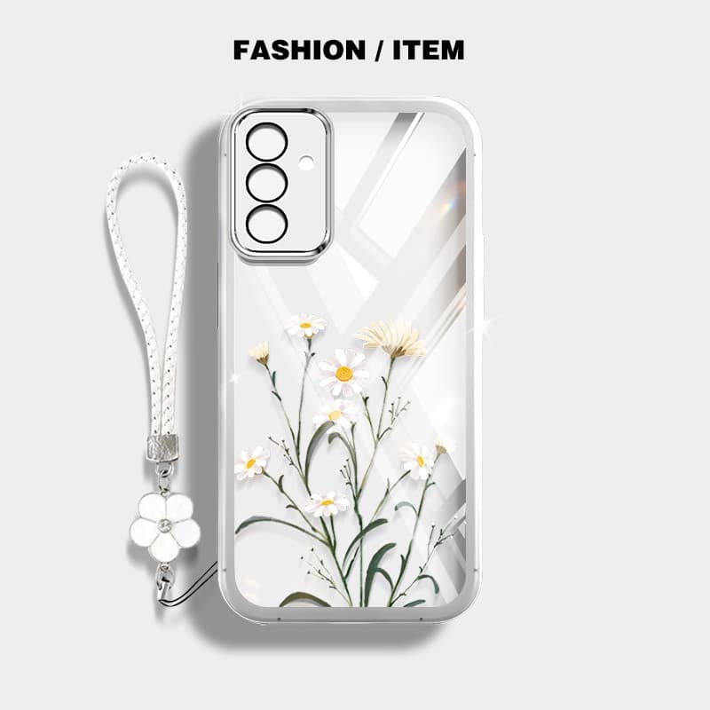 YBD ดอกไม้โปร่งใสในฤดูร้อนสําหรับ Samsung Galaxy A36 A56 A26 A16 A55 A35 A13 A04S A05S A14 A15 A24 A25 A34 A54 Minimalist Art Shell - รูปที่ 1