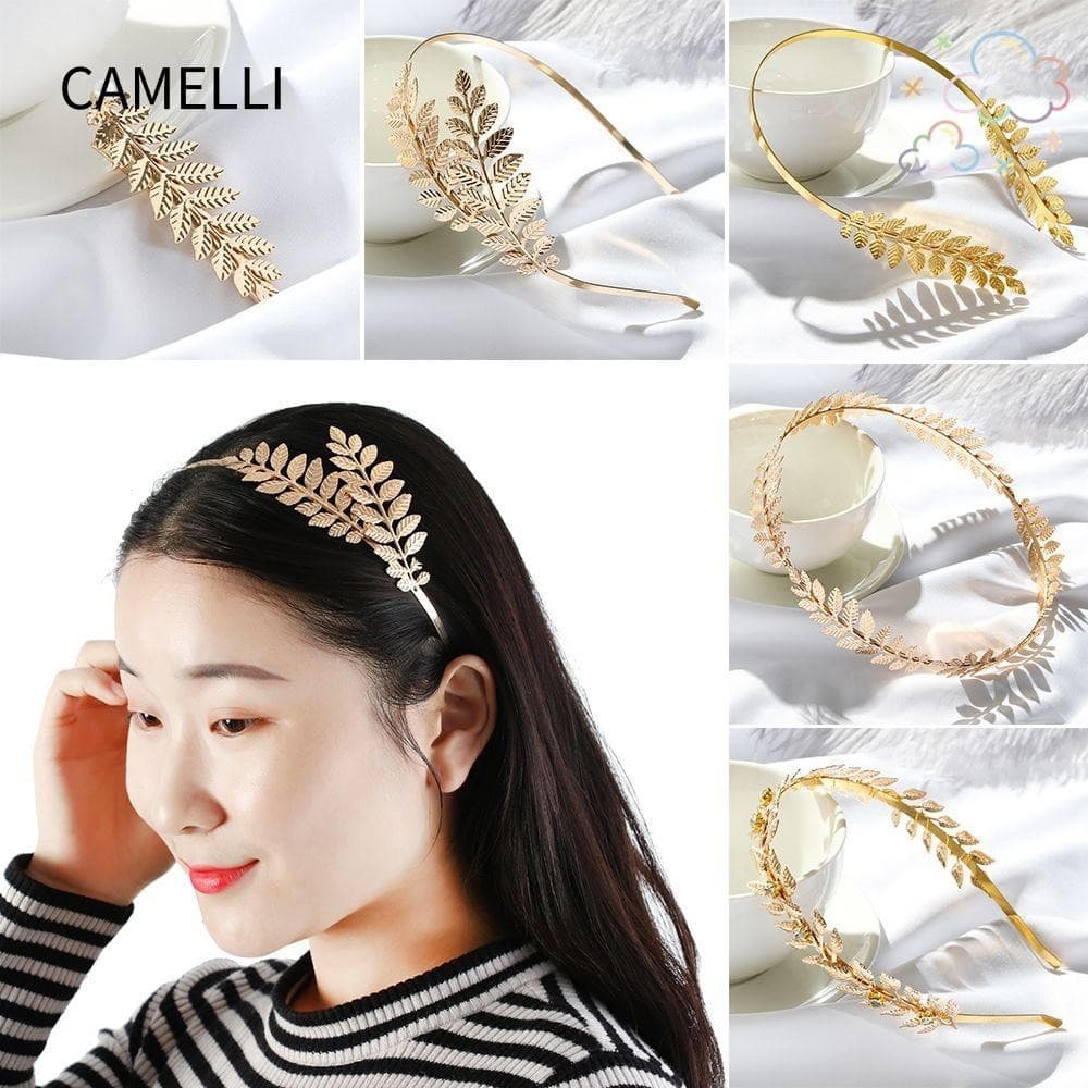 Camelli ที่คาดผม มงกุฎ ใบไม้ มงกุฎ แต่งงาน - รูปที่ 1