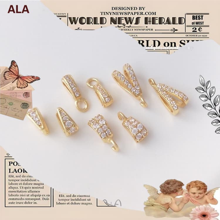 ?ALA เครื่องประดับ DIY?จี้หัวเข็มขัด รูปดอกทานตะวัน ประดับเพทาย สีทอง 14K แฮนด์เมด สําหรับทําเครื่องประดับ สร้อยคอ DIY - รูปที่ 1