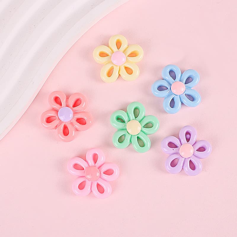 1 ชิ้น Bright Hollow สีดอกไม้ clog Charm DIY อุปกรณ์เสริมสําหรับรองเท้ารองเท้าหัวเข็มขัดรองเท้าอุปกรณ์เสริมรองเท้าตกแต่ง - รูปที่ 1