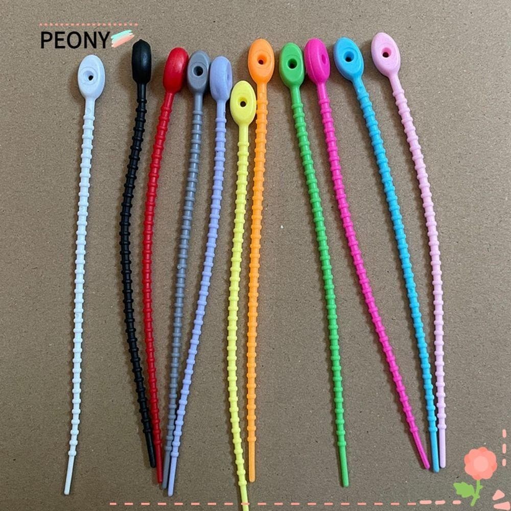 Peonypavilion 3 PCS Live Buckle Cable Ties, Candy สี Reusable Silicone Tie, Classic Tadpole รูปร ่ างวัสดุซิลิโคนกระเป ๋ าอุปกรณ ์ เสริม Lanyard Wire Bundle - รูปที่ 1