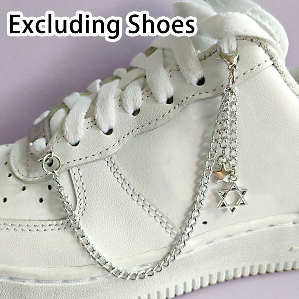 1 Pc Hip Hop Minimalist Punk สไตล์ Hexaxed Star ที่ถอดออกได้จี้ผู้หญิง DIY รองเท้า Chain - รูปที่ 1