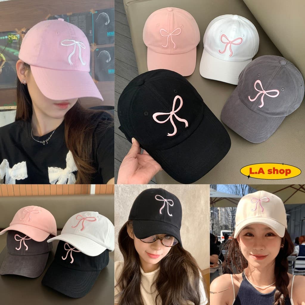 L.A Shop★สไตล์ใหม่★ หมวกแก็ป "ปีกโบว์" มินิมอล หมวกเบสบอล แฟชั่นเกาหลีcotton cap "MK-1" - รูปที่ 1