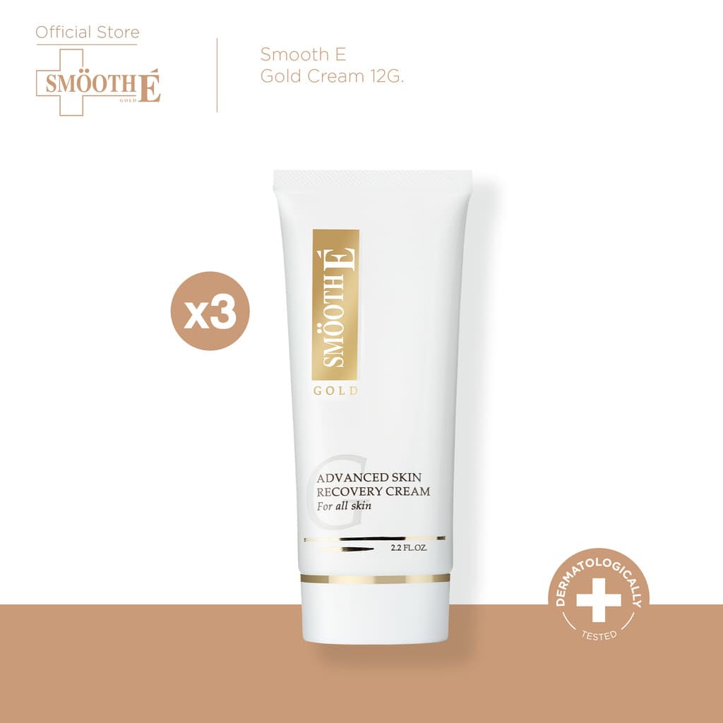Smooth E Gold Cream 12G.โกลด์ครีม มีสารต้านอนุมูลอิสระ เติมคอลลาเจนเคลือบผิวชั้นนอก ให้ความชุ่มชื้นแก่ผิว สมูทอี[แพ็ค 3] - รูปที่ 1
