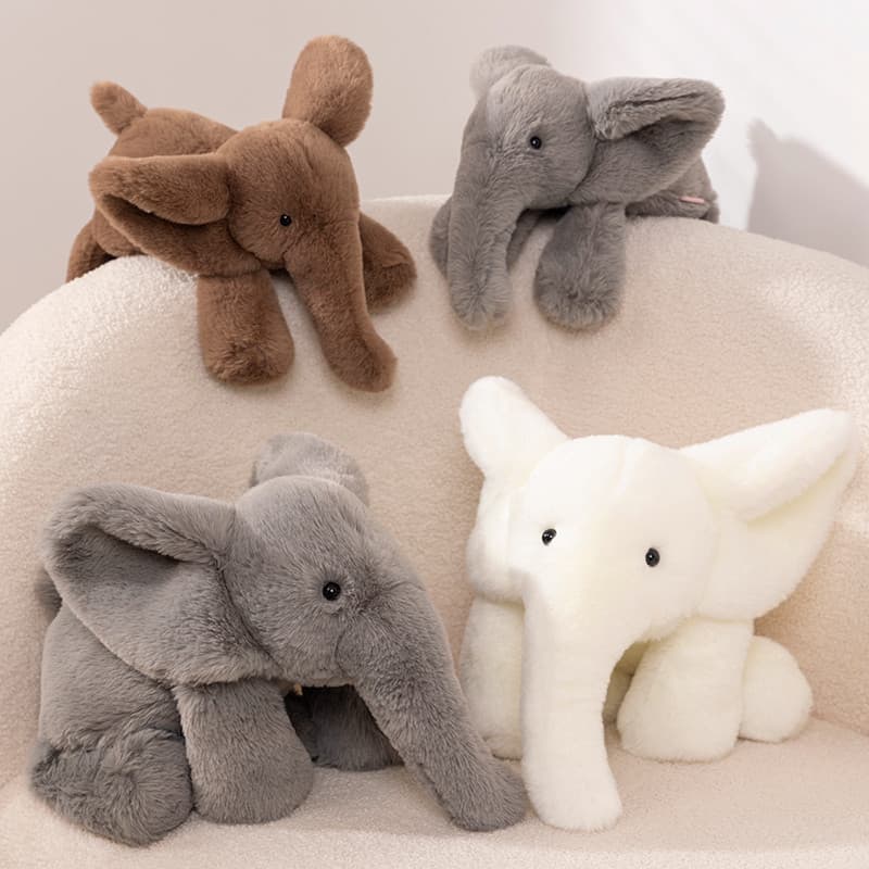 45/60 ซม.นุ่มช้างของเล่นตุ๊กตาน่ารัก Furry ช้าง Plushies สบาย Cuddly ตุ๊กตาของขวัญวันเกิดสาวเด็ก - รูปที่ 1