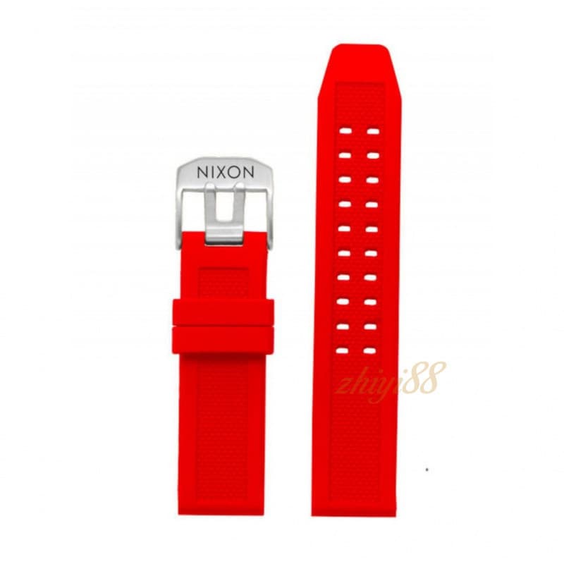 สายนาฬิกาซิลิโคนนุ่มกันน้ำขนาด 20-24 มม. สำหรับ Nixon - สายเปลี่ยนแบบปลายแบนและตัวล็อคสองขาสำหรับทุกเพศ - รูปที่ 1