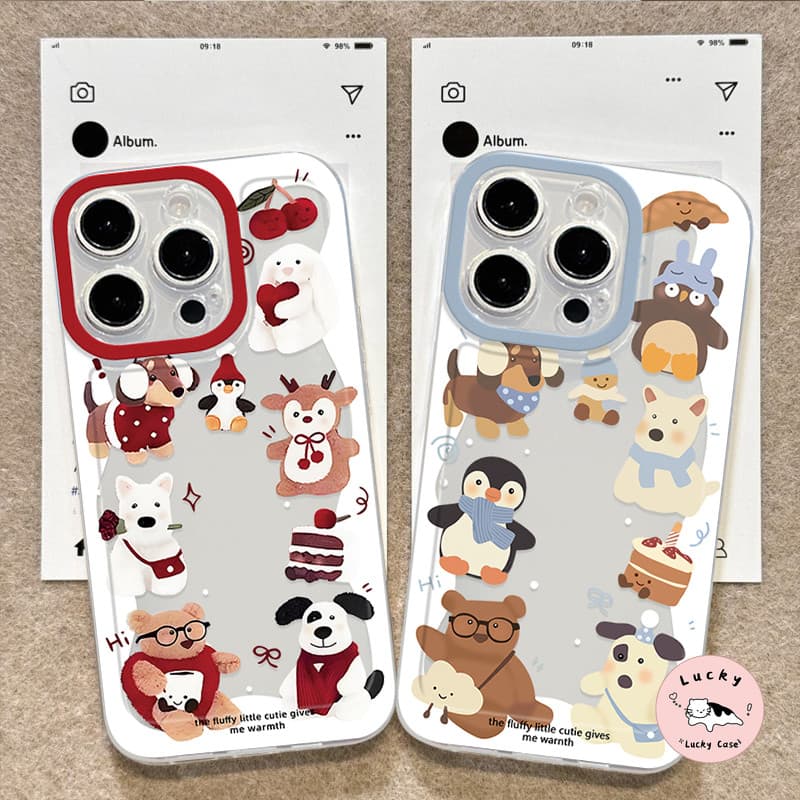 การ์ตูนลูกสุนัขเพนกวินน่ารักคู่นุ่มเคสSamsung A05s A14 A15 A06 A55 A05 A54 A34 A03 A23 A24 A50 A31 A51 A52 A25 A50 A04E - รูปที่ 1