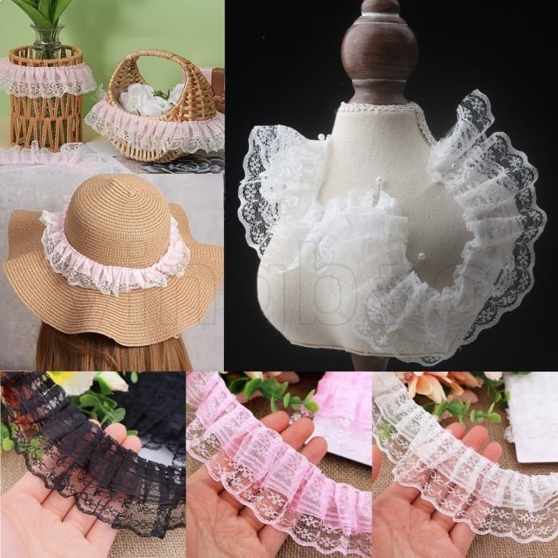 ผ้าลูกไม้ริบบิ้นเย็บปักถักร้อย สำหรับ DIY ตกแต่งบ้านและชุดเครื่องแต่งกาย Lolita - รูปที่ 1
