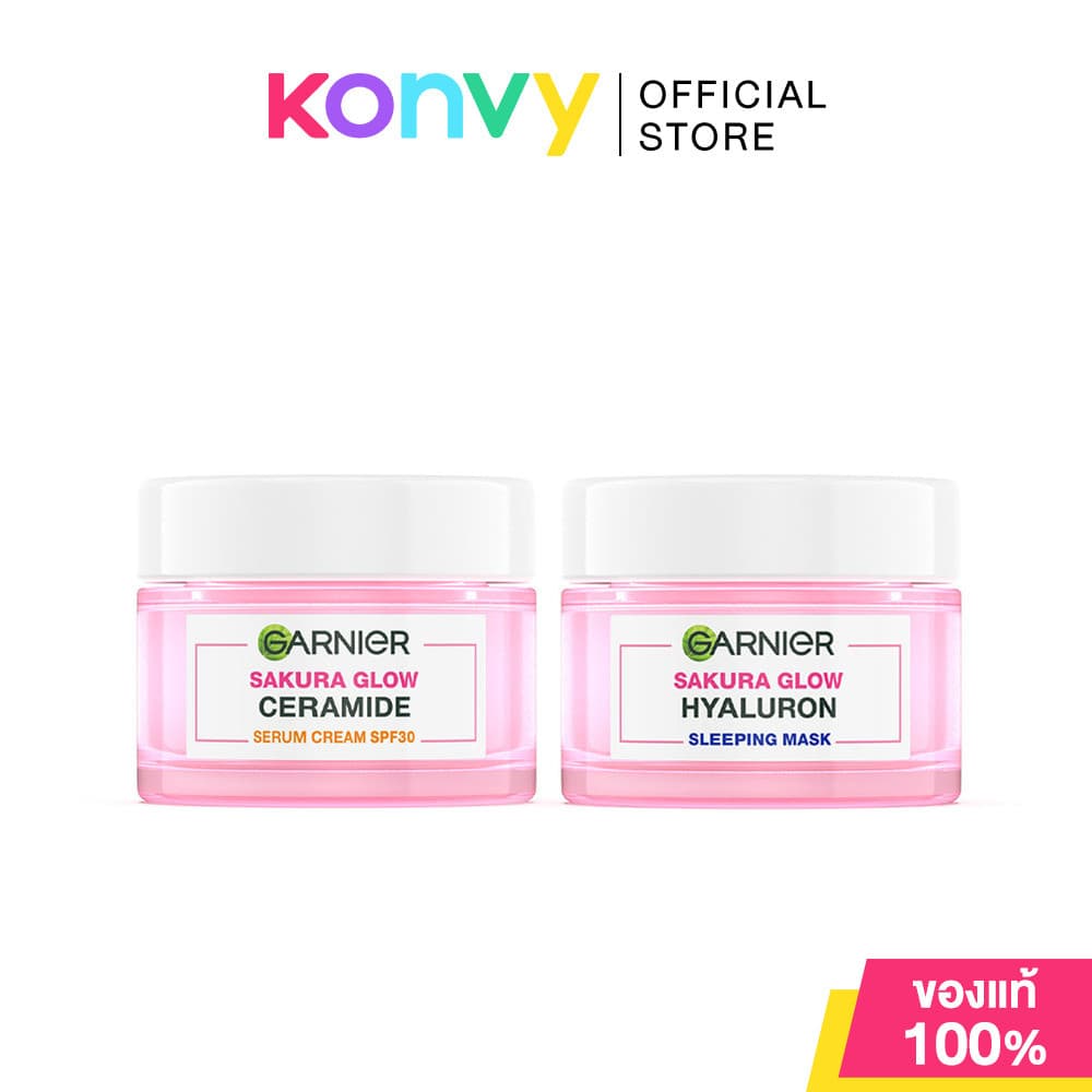 Garnier Set 2 Items Sakura White Day Cream SPF30 PA+++ 50ml + Night Cream 50ml เซทครีมบำรุงผิว. - รูปที่ 1