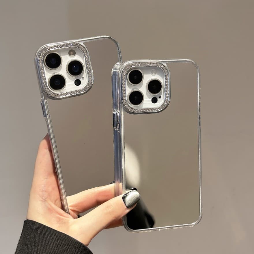 Sparkly RhinestoneเพชรสําหรับiPhone 16E 16 15 14 13 12 11 Pro MAX 16 15 14 Plus XS MAX XR X 7 8 6 6S Plus SE TPU Clearกรณีกันชนกันกระแทก - รูปที่ 1