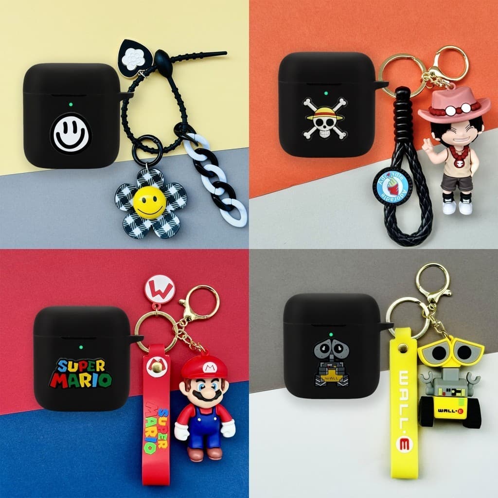 For Marshall Minor III Case Marshall Minor IV Silicone Soft Case One Piece Luffy Cartoon Robot Keychain Marshall Minor IV Protective Cover Cute Totoro Night Fury Mario Pendant - รูปที่ 1