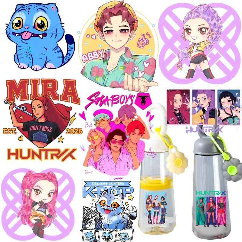 ใหม่ KPop Demon Hunters การ์ตูนแฟชั่นเย็นพิมพ์สติกเกอร์คริสตัลกาว UV Transfer DIY ป้ายสติกเกอร์ล้างทําความสะอาดได้ - รูปที่ 1