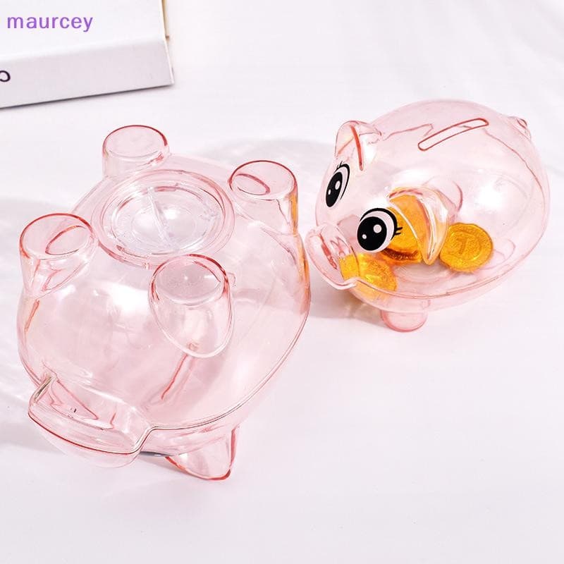 Maurcey หมูโปร่งใสของเล่นสําหรับของขวัญเด็กเหรียญ Piggy Bank Props หมูใสพลาสติก Piggy Bank เหรียญเงินเงินสดสะสมกล่อง TH - รูปที่ 1