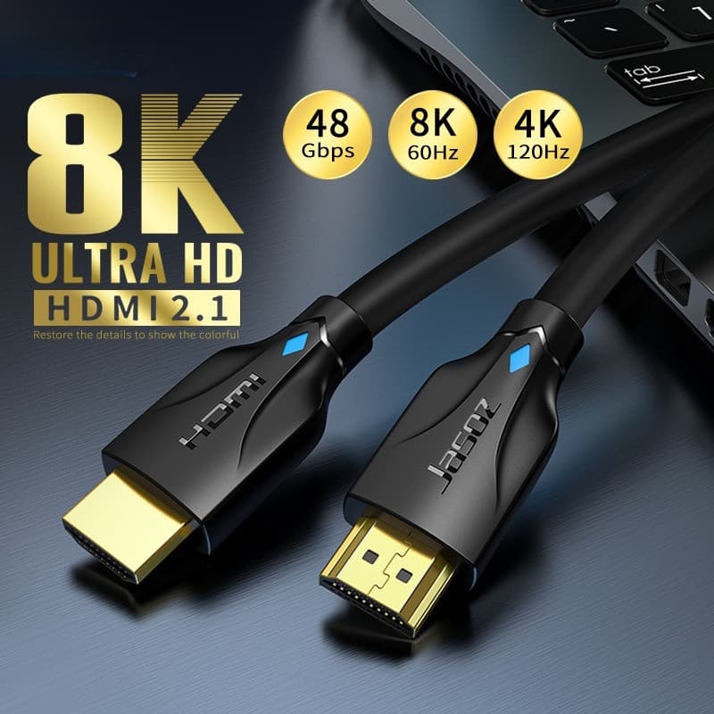 HDMI สาย แท้ 4K/8k Cable HDMI 2.1 Cable 8K/60Hz 4K/120Hz 48Gbps support HDR VRR Cable length:10M 8M 5M-XF - รูปที่ 1