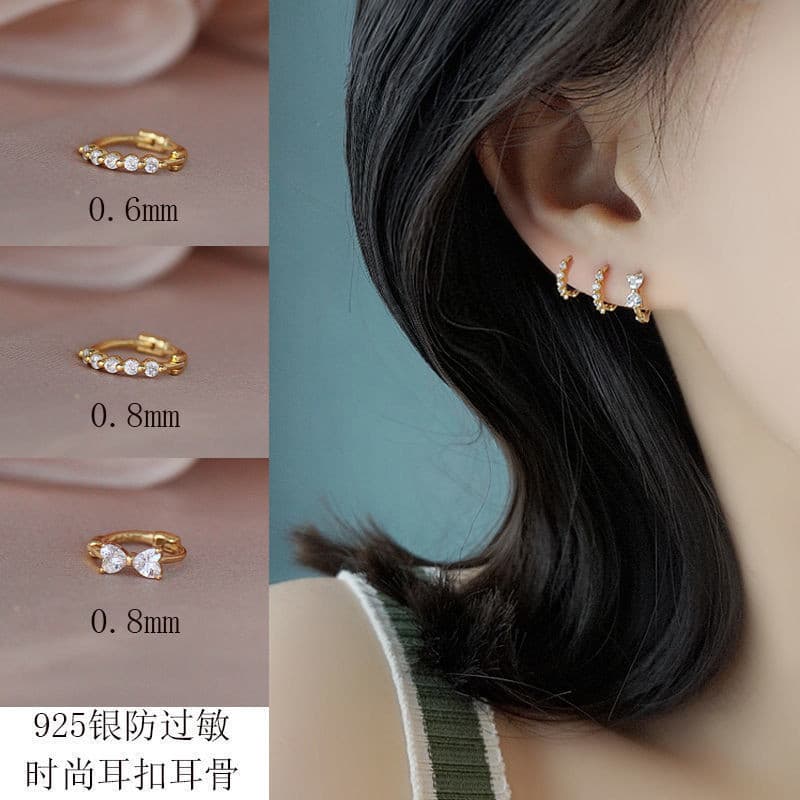 18เค ทองแฟชั่นโบว์ต่างหูหญิงเต็มเพชรเพทายต่างหู - รูปที่ 1