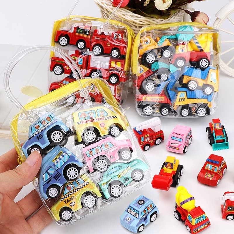 รถของเล่นเด็ก 6 ชิ้น/เซ็ต รถของเล่น ดึงกลับและไป Pull Back Car - รูปที่ 1