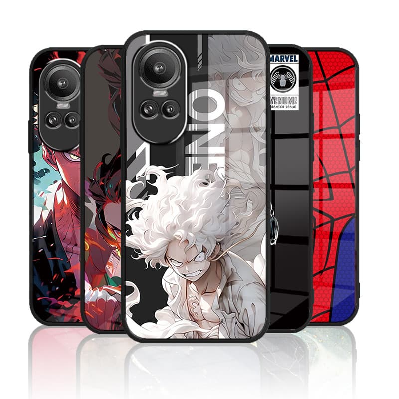 เคสกระจก OPPO reno 10 5g / reno 10 pro 5g เคสกระจกนิรภัยฝาหลังแบบแข็งขอบซิลิคอนอ่อน - รูปที่ 1