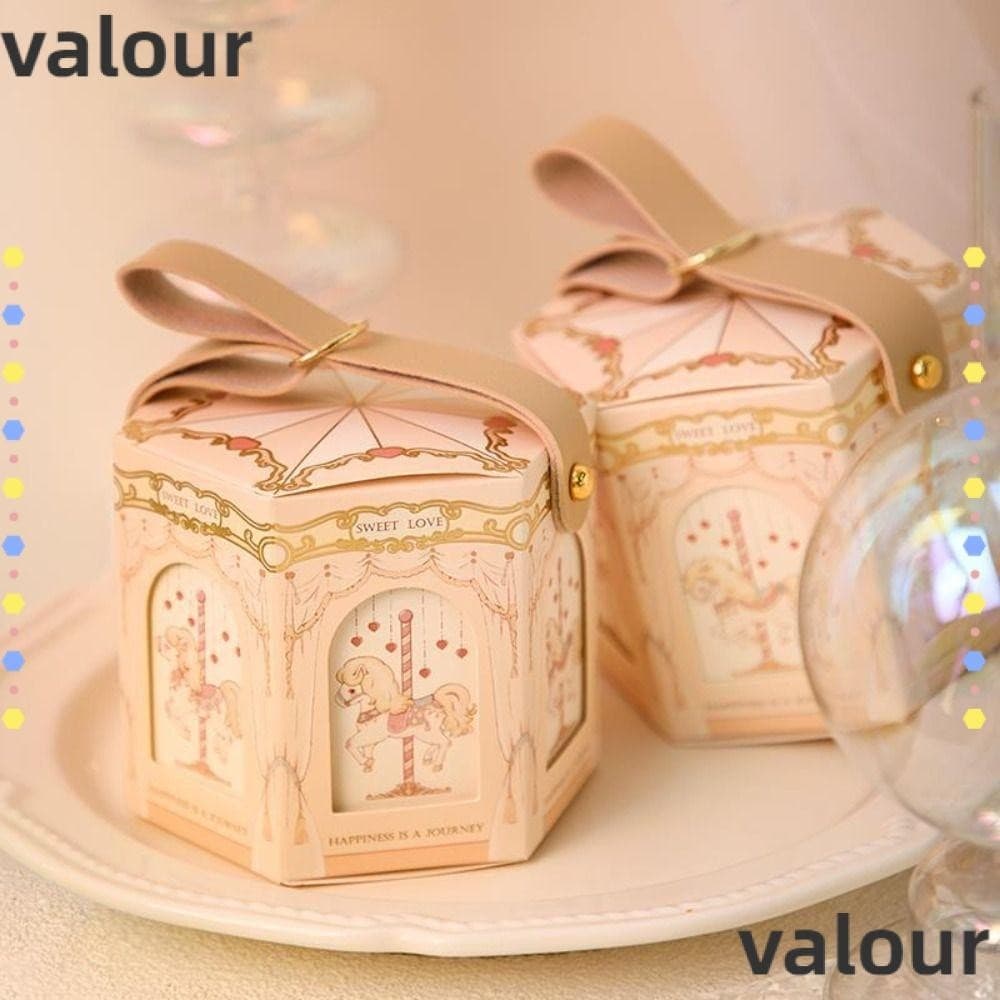 Valour กล่องของขวัญ ทรงกลม ด้ามจับหนัง 10 ชิ้น สําหรับตกแต่งวันวาเลนไทน์ วันเกิด - รูปที่ 1