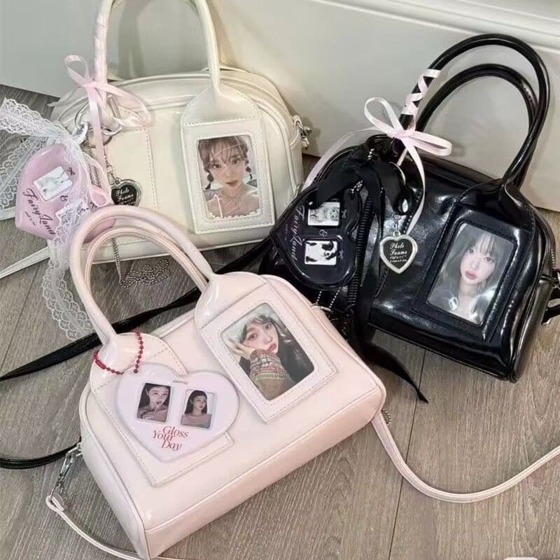 กระเป๋าสะพายข้างแฟชั่น K-pop สำหรับผู้หญิง แบบบอสตัน สไตล์เรียบหรูและสะดวกในการใช้งาน - รูปที่ 1