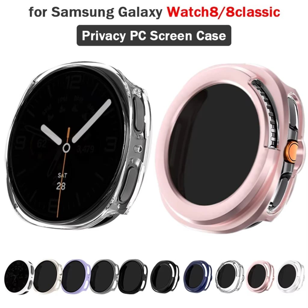 กระจกนิรภัยความเป็นส่วนตัว + ฝาครอบสําหรับ Samsung Galaxy Watch 8 คลาสสิก 46 มม.นาฬิกา 8 40/44 มม.PC Hard กันกระแทกป้องกันกรณี Galaxy Watch 8 คลาสสิก - รูปที่ 1