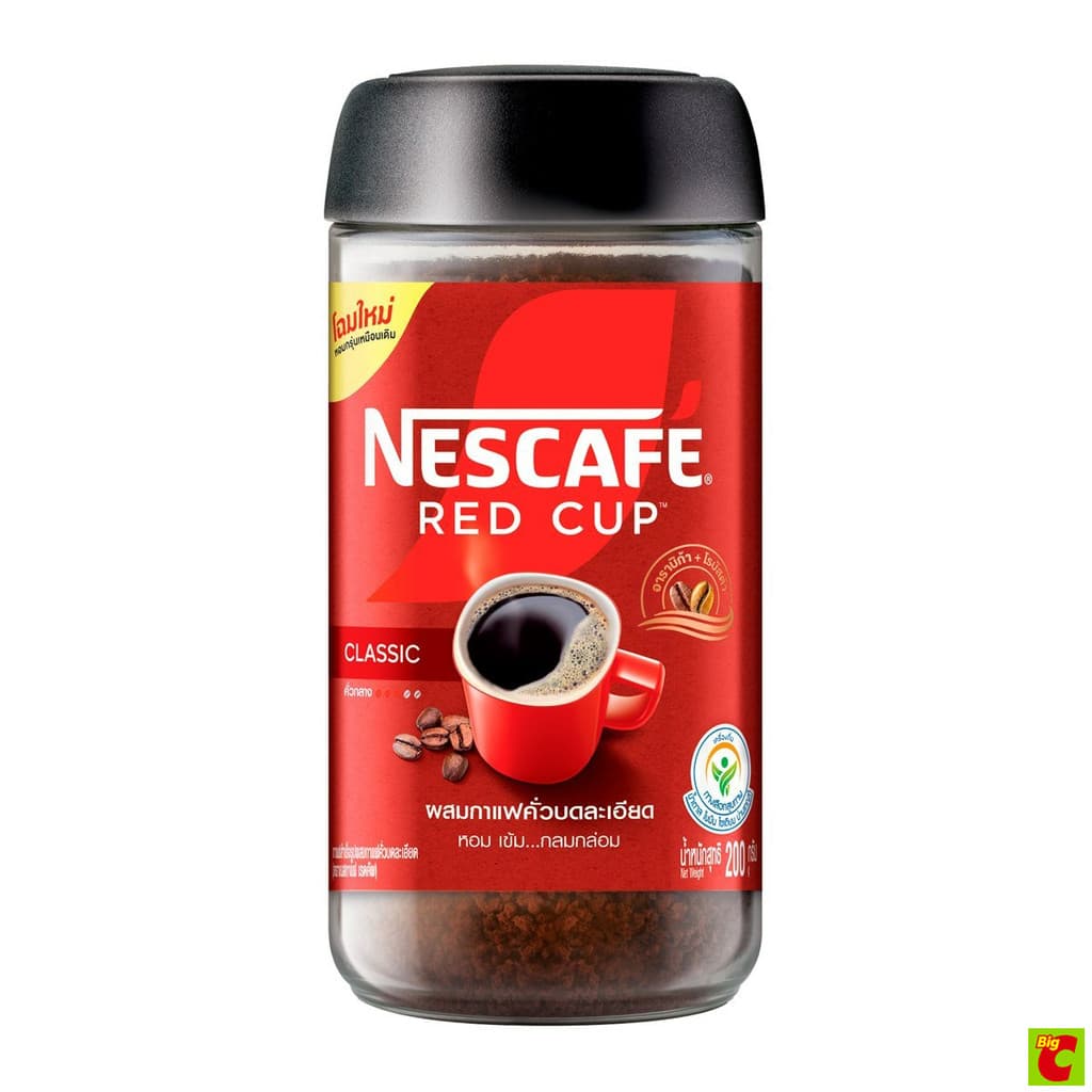 เนสกาแฟ เรดคัพ คลาสสิก กาแฟสำเร็จรูปผสมกาแฟคั่วบดละเอียด ชนิดขวดแก้ว 200 ก. - รูปที่ 1