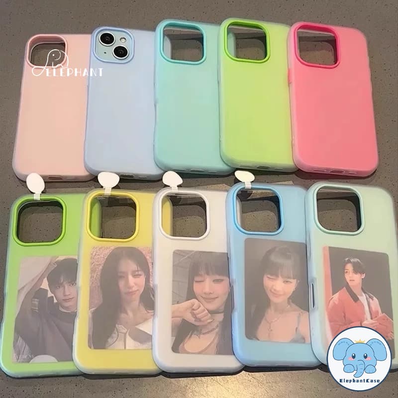 เคสนิ่มกันกระแทก 2 in 1 สีพื้นแฟชั่น เข้ากันได้กับ IPhone 16 13 11 15 14 12 Pro Max 8 16 15 7 Plus XR X XS เคสไอโฟน 15 - รูปที่ 1