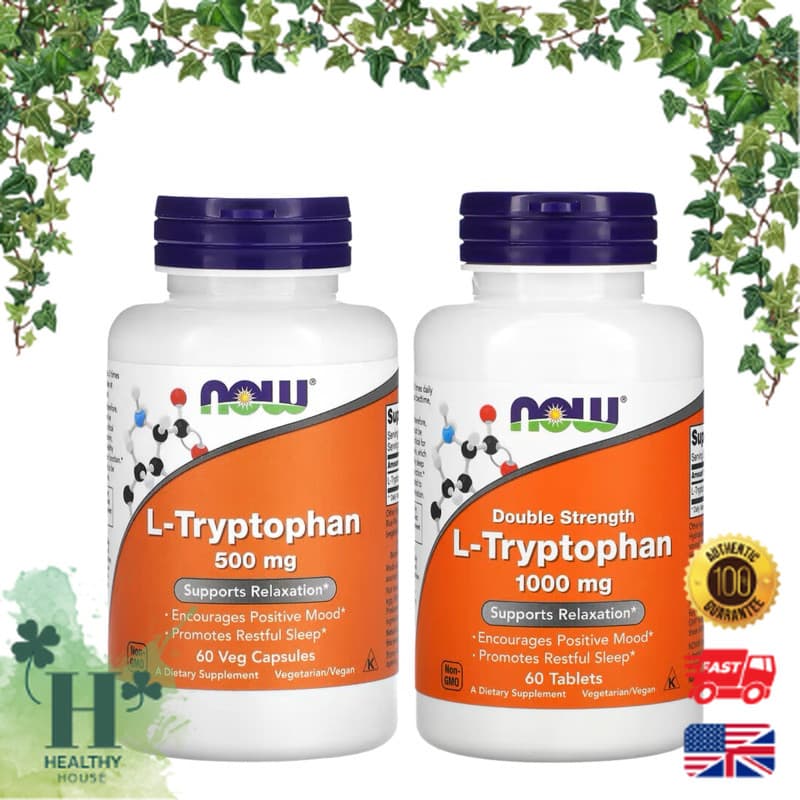 พร้อมส่ง NOW Foods L-Tryptophan 500 mg Double Strength 1,000 mg แอลทริปโตเฟน - รูปที่ 1