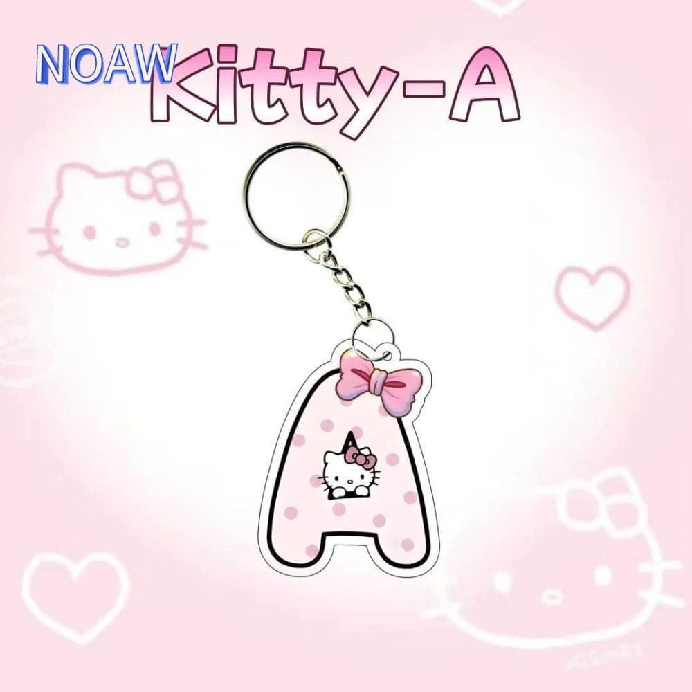 พวงกุญแจอักษรภาษาอังกฤษและHello Kitty สำหรับทำเอง เป็นของขวัญน่ารักสำหรับห้อยกระเป๋า - รูปที่ 1