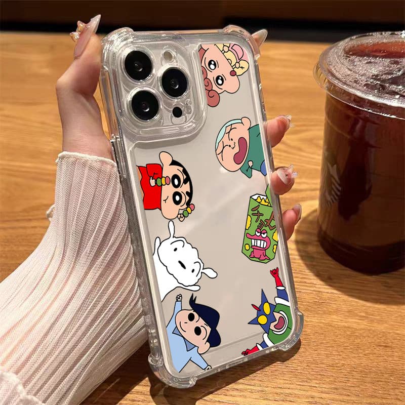 นิ่มกันกระแทกเคสโทรศัพท์ เคสสำหรับ เคส iphone 11 เคสไอโฟน 13 14 15 12 XR 7 8 6 Plus X XS 15 Pro MAX เครยอนชินจัง - รูปที่ 1
