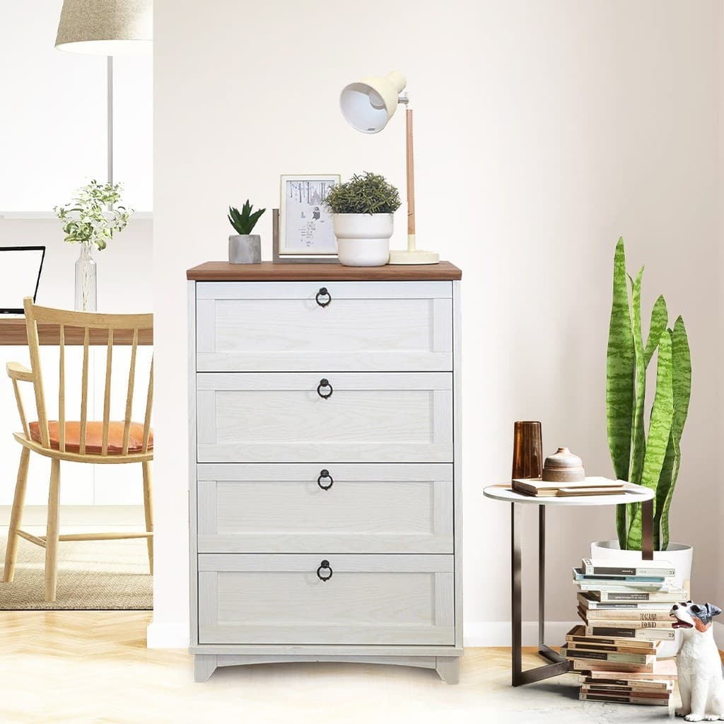 Looms ตู้เตี้ยลิ้นชัก รุ่น Ganso สีขาว (60x41.2x90.9 ซม.)  แบรนด์ LOOMS - รูปที่ 1