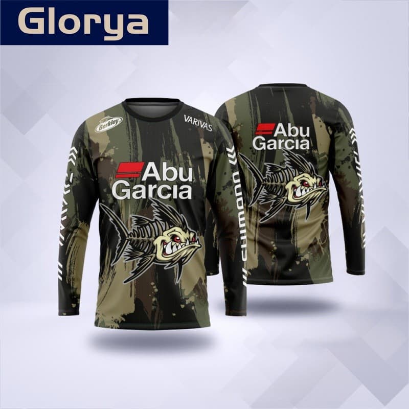Glorya ไมโครไฟเบอร์ยาว Baju pacing เสื้อชุดตกปลาเสื้อตกปลา JERSEY น้ำจืดเกลือน้ำระเหิดเสื้อผ้า Anti-UV - รูปที่ 1