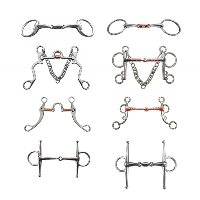 Horse Mouth Bits สแตนเลส Horse Chew Snaffle Eggbutt กัดม้าอุปกรณ์การฝึกอบรมขี่ม้าอุปกรณ์ขี่ม้า 8 รูปแบบ - รูปที่ 1