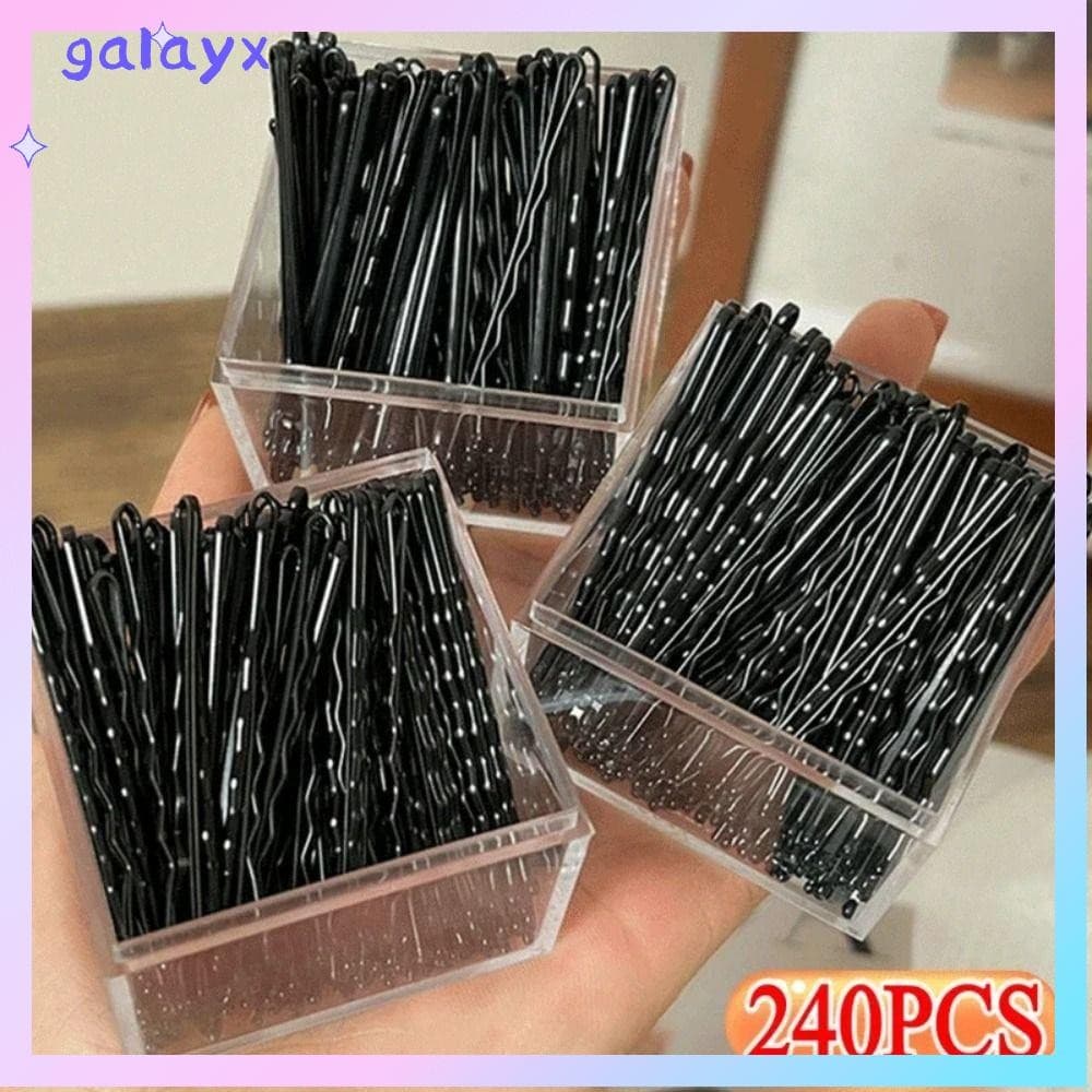 GALAYX 60/240ชิ้นกิ๊บติดผมผู้หญิง,กิ๊บสีดําคลื่นที่มองไม่เห็น,กิ๊บบีบีรูปตัวยู - รูปที่ 1
