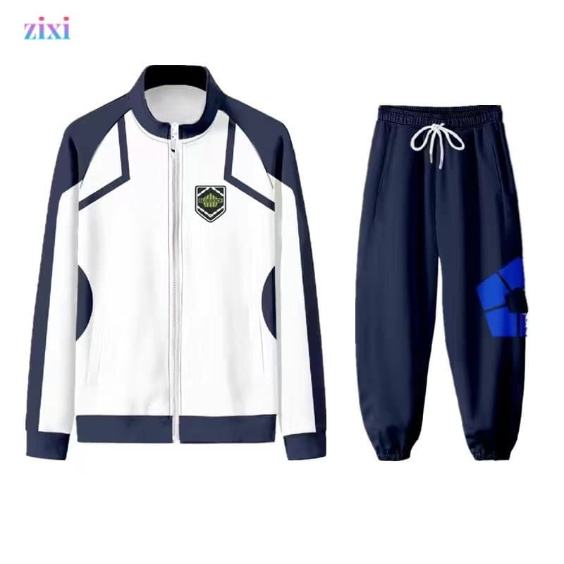 12H Blue Lock เสื้อแจ็คเก็ตซิปคุกสีน้ําเงินผู้ชาย 3D การพิมพ์ดิจิตอล Cos เสื้อกันหนาวแขนยาวหลวม - รูปที่ 1