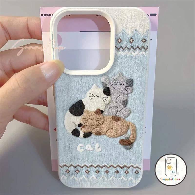 คิตตี้ เคสไอโฟน11 12 เหมาะสำหรับ IPhone 17 15 11 16 12 13 14 Pro Max XR XS X Max 7 11 8 15 Plus เคส เรียบง่ายและทันสมัย - รูปที่ 1