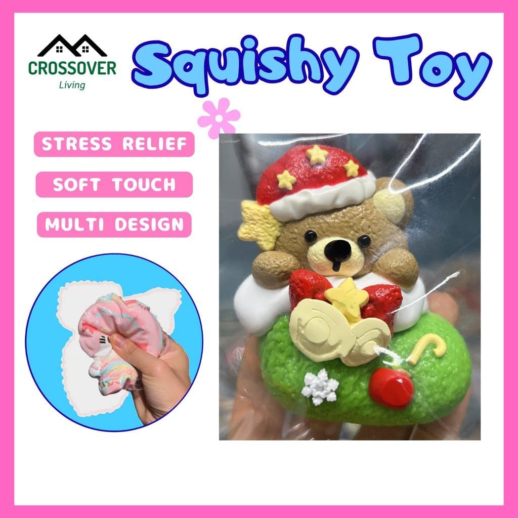 Squishy ของเล่นของขวัญคริสต์มาส Toma Kitty ของขวัญเด็กการ์ตูนสัตว์ Decompression บีบความเครียดบรรเทาของขวัญของเล่น Kuromi Melody - รูปที่ 1