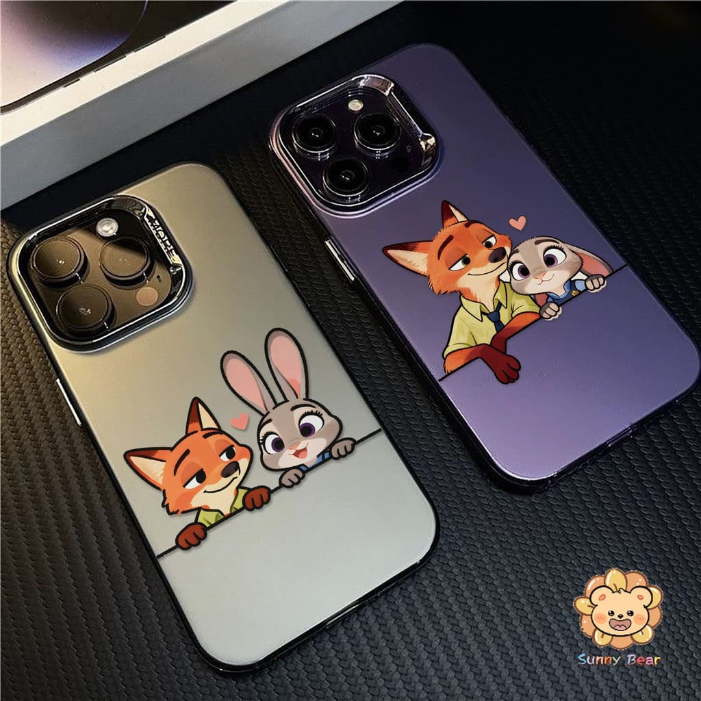 เคสไอโฟนiPhone 17 Pro Max Zootopia 2 Simple สีทึบ Frosted Electroplate เลนส์ป้องกันเคสโทรศัพท์สําหรับ iPhone 17 Pro Max 16 15 14 13 12 11 7 8 Plus X Xr Xs Max - รูปที่ 1