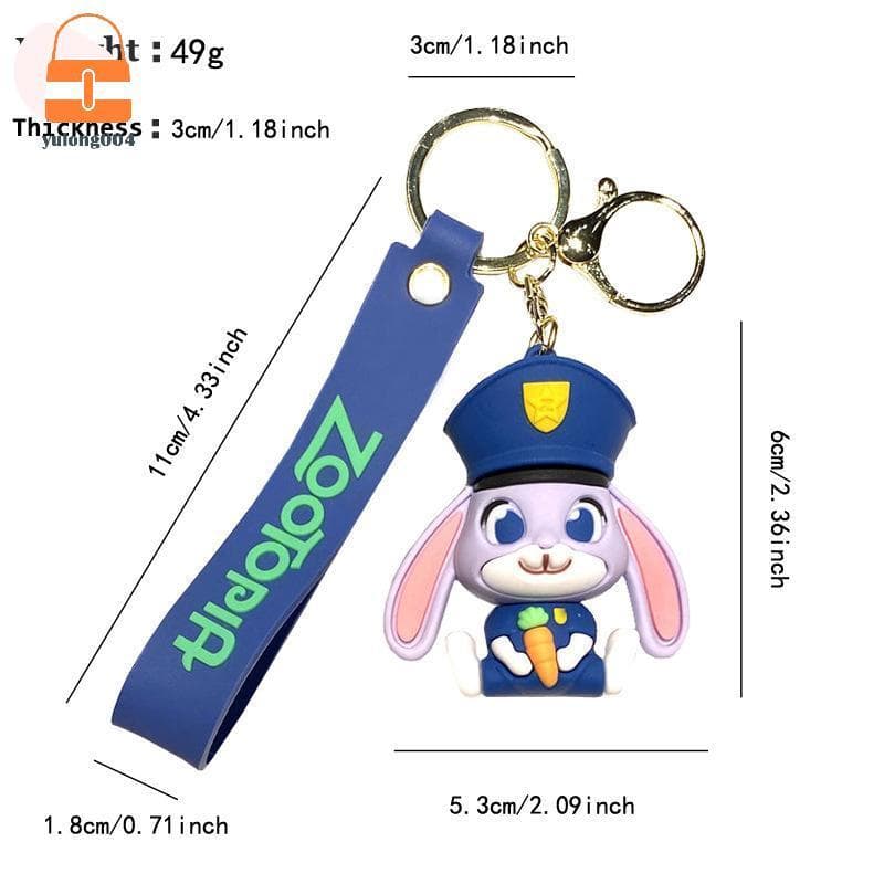 [PE] 1 ชิ้นตัวเลขการกระทํา Judy Hopps Emmitt Otterton พวงกุญแจ Zootopia ตุ๊กตาน่ารักจี้กระเป๋าพวงกุญแจตกแต่งของขวัญวันเกิด TH - รูปที่ 1