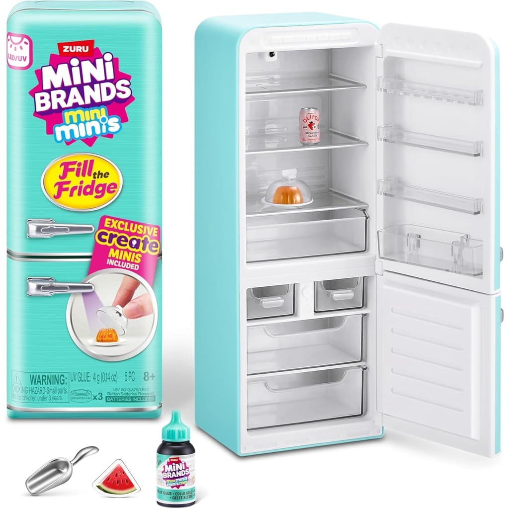 ZURU Mini Brands ตู้เย็น Playset ไม่กินได้ DIY เรซิ่นหัตถกรรมของเล่นสําหรับเด็กคอลเลกชัน - รูปที่ 1