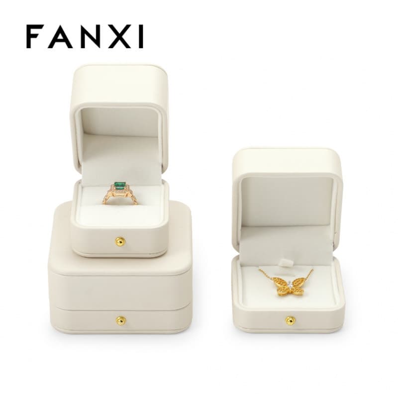 Fanxi PU หนังกล่องเครื่องประดับ Organizer งานแต่งงานแหวนกล่องจี้สร้อยข้อมือสร้อยคอกล่องเก็บ H153 - รูปที่ 1