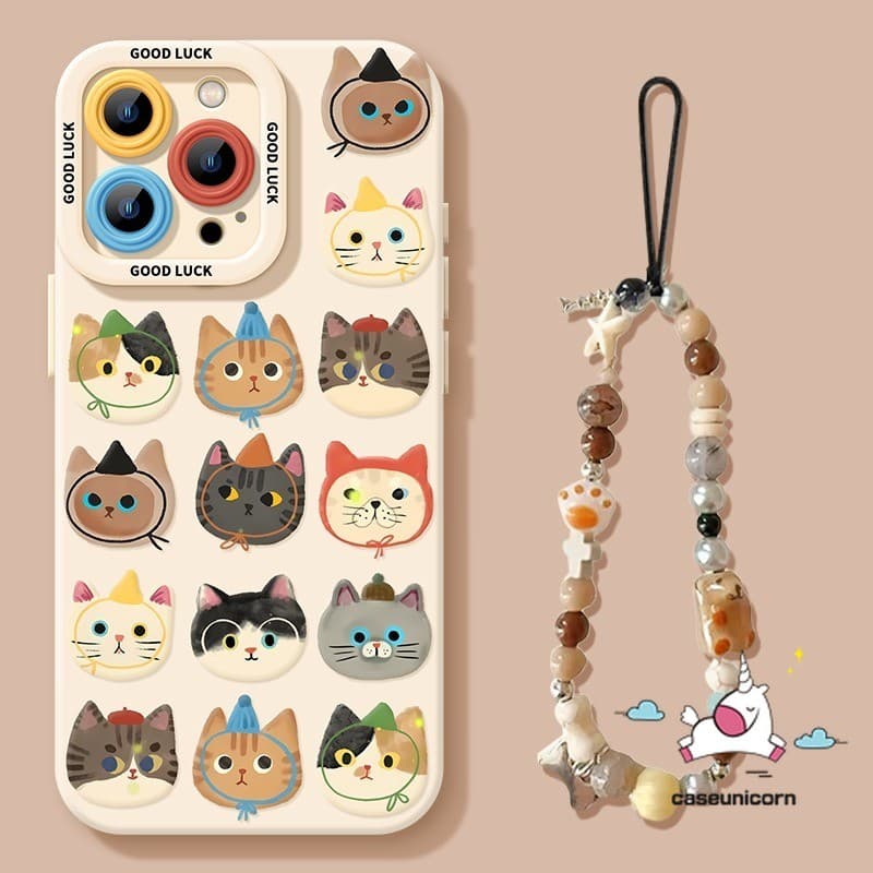 สําหรับ Infinix Smart 10 8 7 9 5 6 Plus Pro Hot 60i 30i 50i 40i 50 Hot 30 10 40 11 Play Note 30 40 Pro Tecno Spark 10C 30C 20C GO 1 20 10 Pro Itel A70 การ์ตูน เคสสร้อยข้อมือแมวน่ารัก - รูปที่ 1