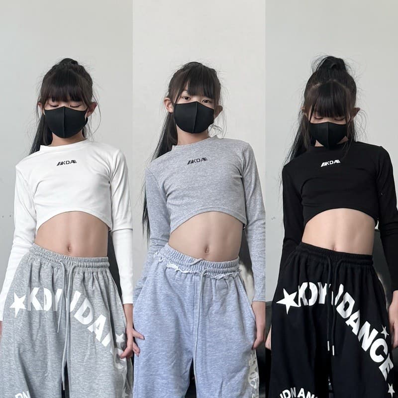 [KeDaYa] พร้อมส่ง เสื้อครอปแขนยาวเกาหลี Y2K แฟชั่นฮิปฮอป ชุดเต้นเด็กผู้หญิง สไตล์เท่ OOTD - รูปที่ 1