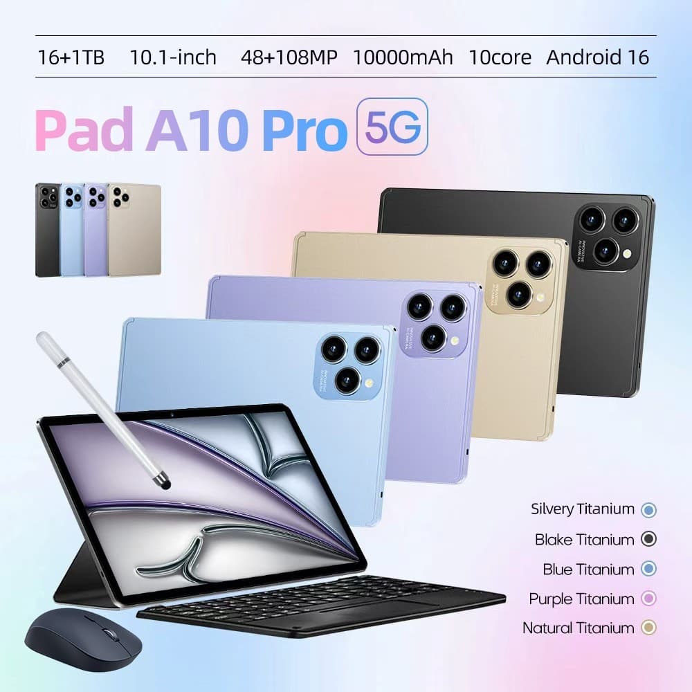 【ซื้อ 1 แถม 9】แท็บเล็ต  รองรับซิม+wifi 2025 5G แท็บเล็ต  10.1นิ้ว Android 16.0 DualSIM รับประกัน 5 ปี Tablet - รูปที่ 1