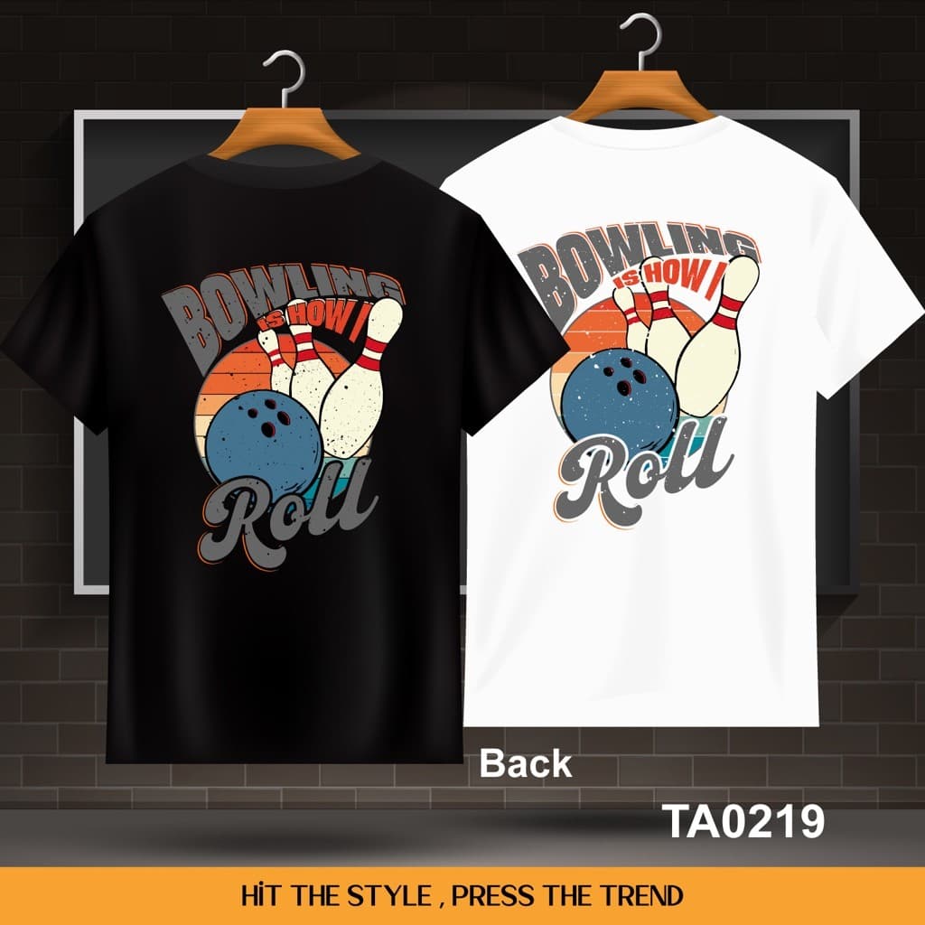 พร้อมสต็อกลูกโบว์ลิ่งพิมพ์เสื้อยืดผ้าฝ้าย100% ไม่จํากัดเพศ รอบคอแขนสั้น ส-5เอ็กแอล - รูปที่ 1